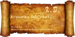 Krevenka Dániel névjegykártya